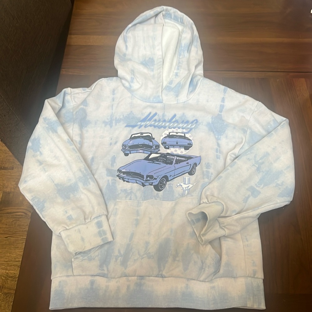 Ford Mustang blue and white Girls hoodie.